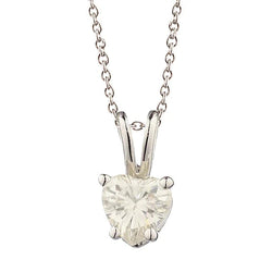 2 Karaat Labgekweekt Diamanten Solitaire Hanger Medaillon Met Ketting