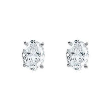 Afbeelding in Gallery-weergave laden, echte oval diamant 2karaat oorbel vooraanzicht
