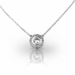 2 Karaat Ronde Briljant Geslepen Echt Diamanten Hanger Ketting Wit Goud 14K
