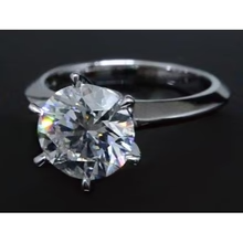 Afbeelding in Gallery-weergave laden, 2 Karaat Ronde Echt Diamanten Solitaire Verlovingsring
