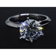 Afbeelding in Gallery-weergave laden, 2 Karaat Ronde Echt Diamanten Solitaire Verlovingsring
