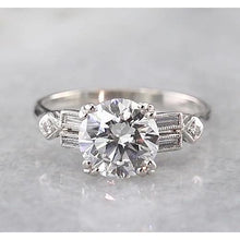 Afbeelding in Gallery-weergave laden, 2 Karaat Ronde Echt Diamanten Verlovingsring Geaccentueerd Wit Goud 14K

