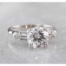 Afbeelding in Gallery-weergave laden, 2 Karaat Ronde Echt Diamanten Verlovingsring Geaccentueerd Wit Goud 14K
