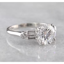 Afbeelding in Gallery-weergave laden, 2 Karaat Ronde Echt Diamanten Verlovingsring Geaccentueerd Wit Goud 14K
