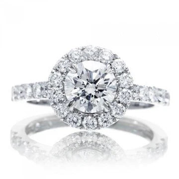 2 Karaat Ronde Halo Echt Diamanten Ring Sieraden