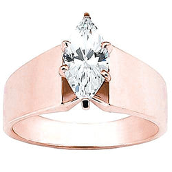 2 Karaat Roségoud Marquise Natuurlijke uit de aarde gewonnen Diamanten Verlovingsring