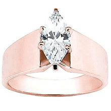 Afbeelding in Gallery-weergave laden, 2 Karaat Rose Gouden Markiezin Echt Diamanten Verlovingsring
