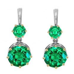 Colombiaanse Smaragd GIA-Gecertificeerd Gemstone Earring 3