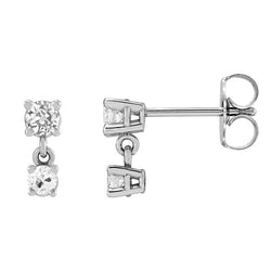 Diamant Oorhangers – Antiek Cushion 1 karaat 14 Karaat Witgoud