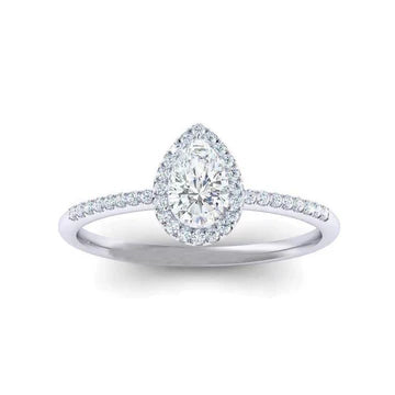 2,05 Karaat Peer Halo Echt Diamanten Ring Goud
