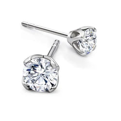 2,10 Ct Ronde Geslepen Echt Diamanten Stud Earring 14K Witgouden Sieraden