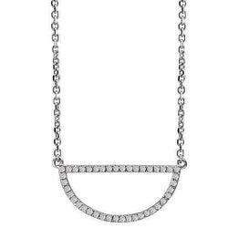 2,10 Karaat Kleine Briljant Geslepen Echt Diamanten Hanger Ketting Wit Goud