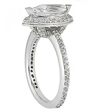 Afbeelding in Gallery-weergave laden, 2,12 Ct. Markiezin Midden Echt Diamanten Ring Halo Wg Nieuw
