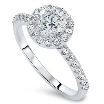 2,20 Karaat Echt Diamanten Verlovingsring Halo