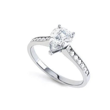 2,20 Karaat Peer & Ronde Echt Diamanten Verlovingsring Wit Goud 14K