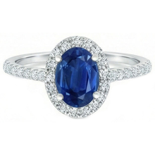 Afbeelding in Gallery-weergave laden, echte round saffier 2.25karaat ring zijaanzicht
