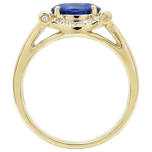 Afbeelding in Gallery-weergave laden, 2,25 karaat Natuurlijke echte diamant ( niet in het laboratorium gekweekt ) Ceylon saffier herenring sieraden goud 14K
