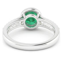 Afbeelding in Gallery-weergave laden, 2,25 karaat groene smaragd en Natuurlijke echte diamanten ( niet in een laboratorium gekweekt ) ring wit goud 14K
