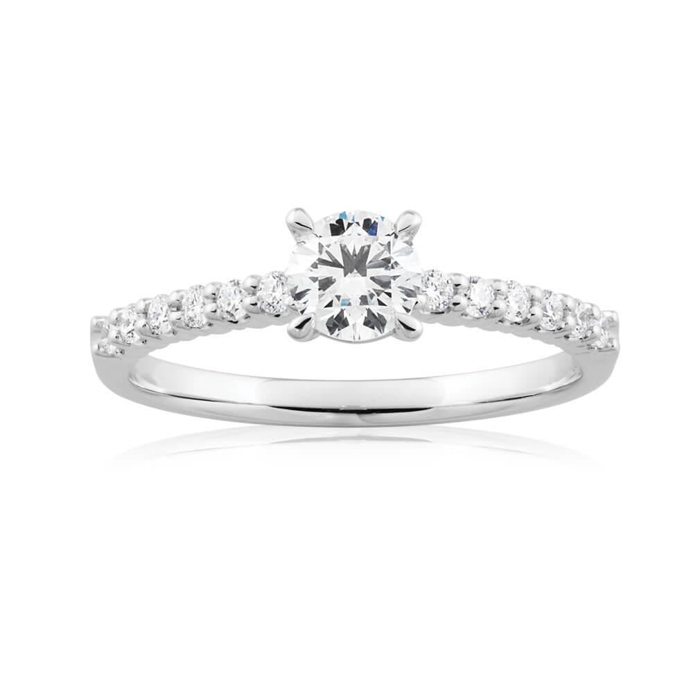 2,25 Ct Geaccentueerde Ronde Geslepen Echt Diamanten Trouwring