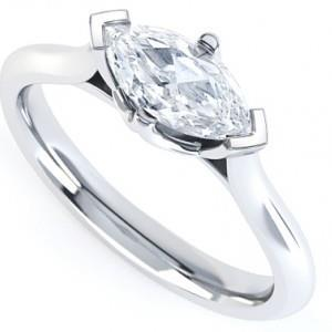 2,25 Ct Solitaire Marquise Geslepen Echt Diamanten Verlovingsring Wit Goud 14K