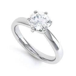 2.25 Ct Solitaire Ronde Natuurlijke uit de aarde gewonnen Diamanten Trouwring Witgoud 14K