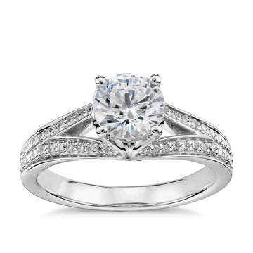 2,25 Karaat Solitaire Met Accent Echt Diamanten Jubileumring Nieuw