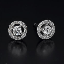 2,28 Ct Briljant Geslepen Echt Diamanten Dames Halo Oorknopjes Met Jassen