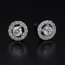 Afbeelding in Gallery-weergave laden, 2.28 Ct Briljant Geslepen Echt Diamanten Dames Halo Oorknopjes Met Jassen
