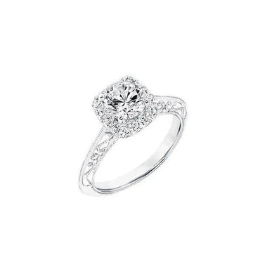 2,40 Ct. Echt Diamanten Antiek Look Ring Halo Wit Goud