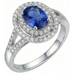 Echte Saffier Ring 2.45 Karaat