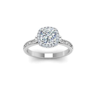 2,45 Karaat Echt Diamanten Antieke Stijl Halo Ring