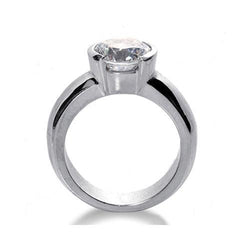 2,50 Ct. Solitaire Echt Diamanten Ring Halve Bezel Instelling Wit Goud