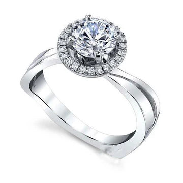 2,50 Ct Echt Diamanten Verlovingsring Halo Wit Goud