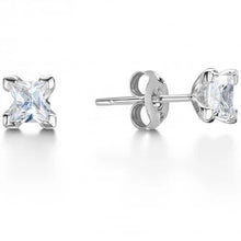 Afbeelding in Gallery-weergave laden, GIA-gecertificeerd 2,40 Ct Prinses Geslepen Echt Diamanten Oorbellen Voor Dames 14K Witgoud

