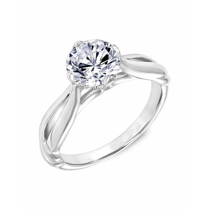 2,50 Ct Solitaire Ronde Geslepen Echt Diamanten Trouwring Met Gespleten Schacht