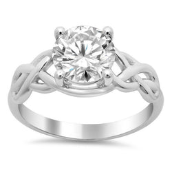 2.50 Karaat Grote Ronde uit de aarde gewonnen Diamanten Verlovingsring Witgoud 14K