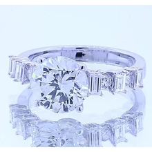 Afbeelding in Gallery-weergave laden, 2,50 Karaat Ronde Echt Diamanten Verlovingsring Met 4 Tanden
