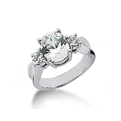 2,51 Ct. Drie Steen Natuurlijke uit de aarde gewonnen Diamanten Verlovingsring Gouden Sieraden