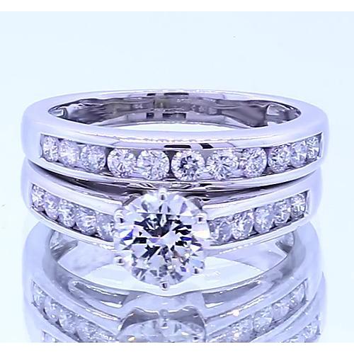 2,51 Karaat Ronde Echt Diamanten Verlovingsring Set Wit Goud 14K