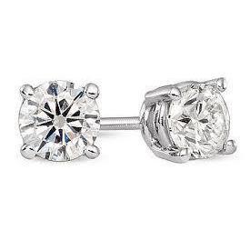 2,5 Ct Ronde Geslepen Echt Diamanten Stud Dames Oorbel Massief Wit Goud 14K