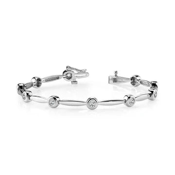 2,5 Karaat Ronde Geslepen Echt Diamanten Glanzende Schakel Armband Wit Goud 14K