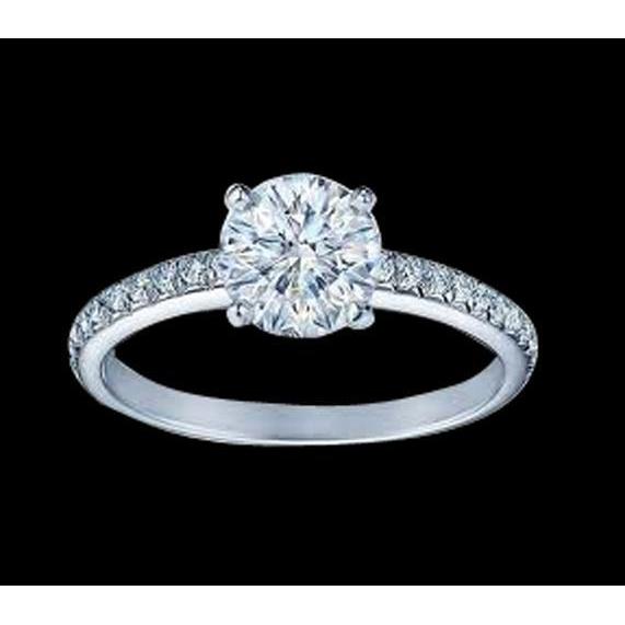 2,61 Ct. Ronde Vrouwen Echt Diamanten Verlovingsring Wit Goud