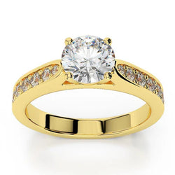 Natuurlijke Diamanten Ring 2.65ct - Geelgoud 14K