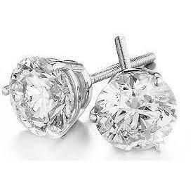 2,70 Karaat Solitaire Ronde Geslepen Echt Diamanten Oorknopjes Wit Goud 14K