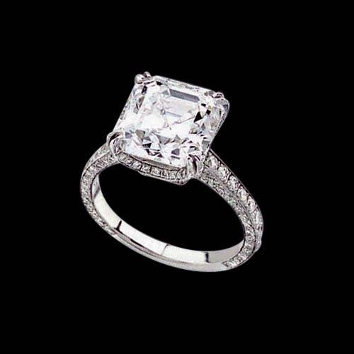2,76 Ct. Center Radiant Halo Echt Diamanten Sieraden Ring Wit Goud