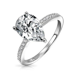 2.80 Karaat Peer & Rond uit de aarde gewonnen Diamanten Verlovingsring