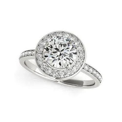 2,82 Karaat Echt Diamanten Halo Ring Wit Goud