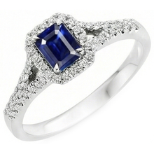 Afbeelding in Gallery-weergave laden, 2,85 karaat blauwe saffier en Natuurlijke echte diamanten ( niet in een laboratorium gekweekt ) ringtand set 14K witgoud
