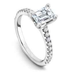 2.90 Ct Smaragd en Rond Geslepen Natuurlijke uit de aarde gewonnen Diamanten Trouwring