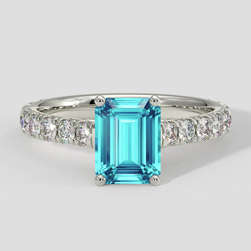 2ct smaragdgeslepen Paraiba-ring